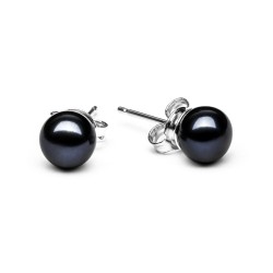 Cercei perle naturale negre 7 mm si argint DiAmanti EFB07-N_B-G (Argint 925‰ 0,5 g.)